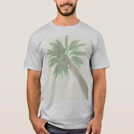 Stiliserad Handflatan Träd Pastel-Grönt Tropical T Shirt
