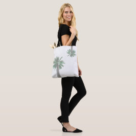 Stiliserad Handflatan Träd Pastel-Grönt Tropical Tygkasse