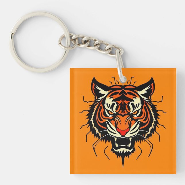 Stiliserad illustration av ett tigers huvud (Framsidan)
