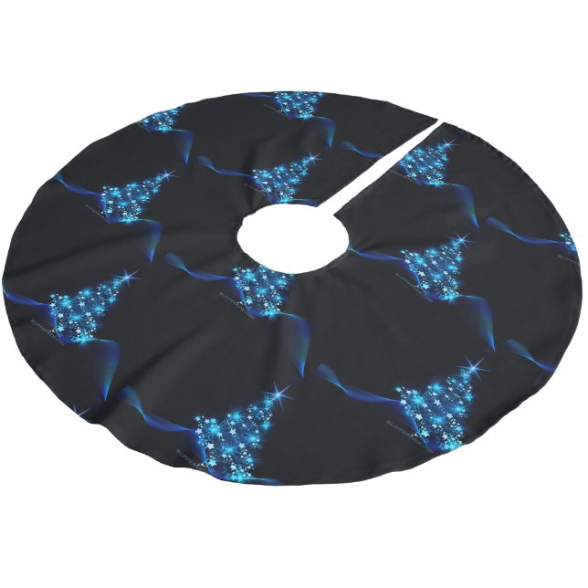 stiliserad Julgran-slipperyJoe glowing Blue s Julgransmatta Borstad Polyester (Vinklad)