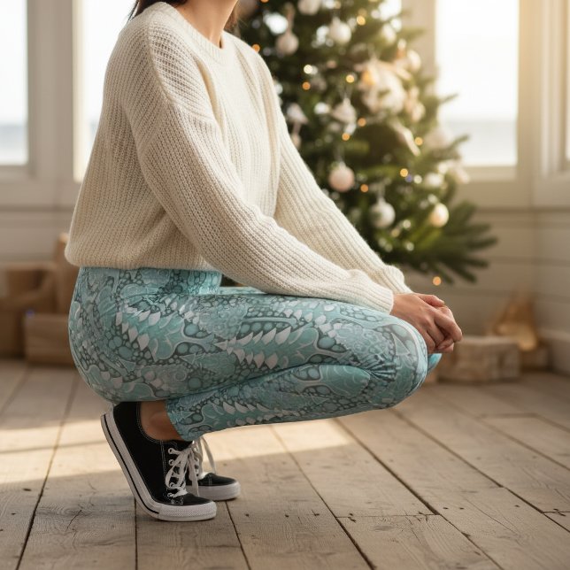 Stiliserad Julgransmönster vid Kusten #6 ID1009 Leggings (Skapare uppladdad)
