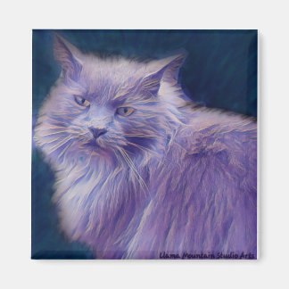 Stiliserad katt #1 Lila Twig-magnet Magnet