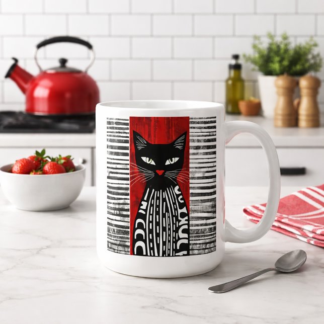 Stiliserad katt kaffemugg (Skapare uppladdad)