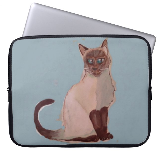 Stiliserad kattplanschett laptop fodral (Framsidan)