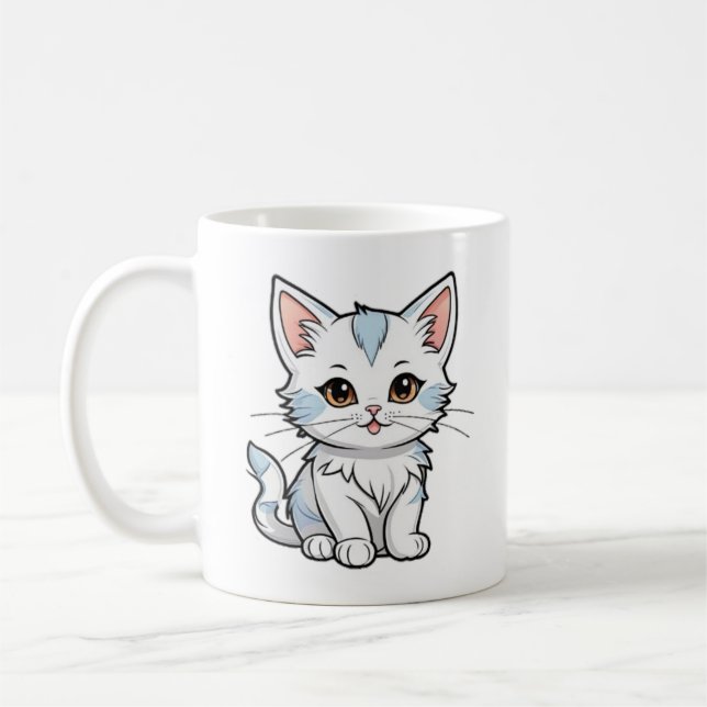 Stiliserad kattseriefigurer Linjekonst Design-5231 Kaffemugg (Vänster)