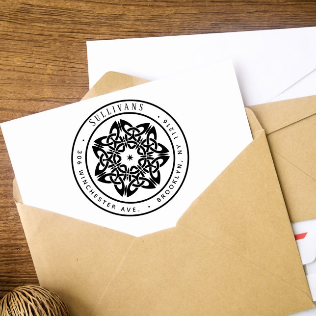 Stiliserad keltisk Knot Star-Returadress Stämpel (Skapare uppladdad)