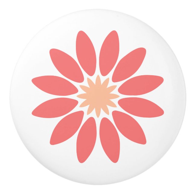 Stiliserad korallmarguerit med persikacentrum knopp (Framsidan)