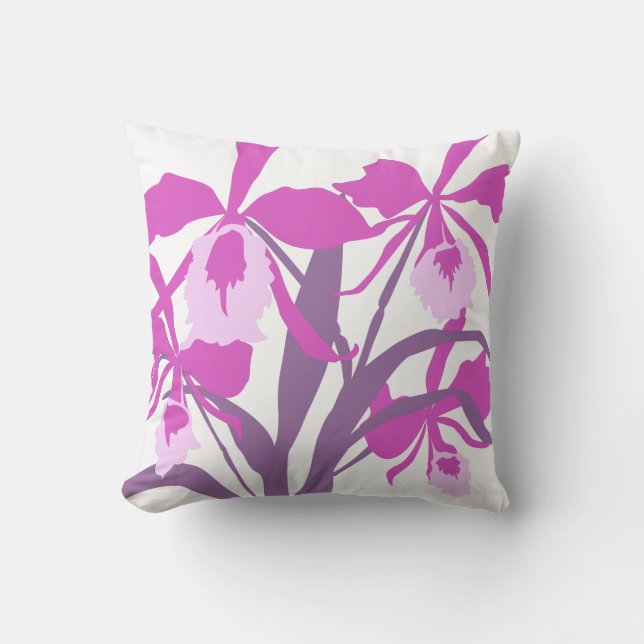 Stiliserad lila aqua orchid art vid kuddar (Framsida)