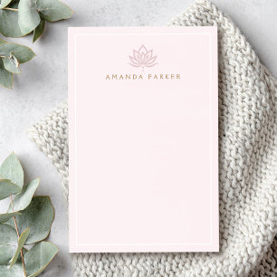 Stiliserad lotusblomma rosa yoga healing post-it block