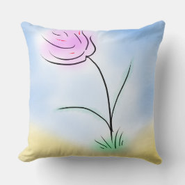 Stiliserad Lycklig-blomma på en solnysdag i varmen Kudde