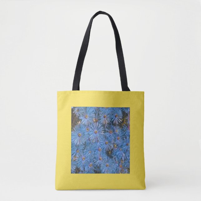 Stiliserad målning av blå blommor Totebag Tygkasse (Framsida)