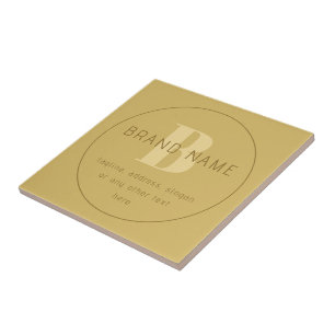 Stiliserad Modern Minimal Guld-Returadress Kakelplatta