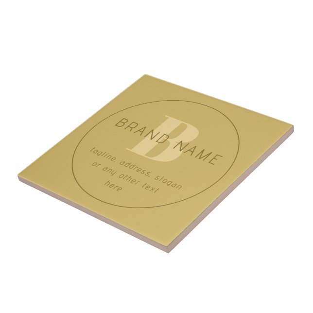 Stiliserad Modern Minimal Guld-Returadress Kakelplatta (Sidan)
