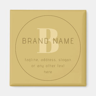 Stiliserad modern minimal guld returadress magnet
