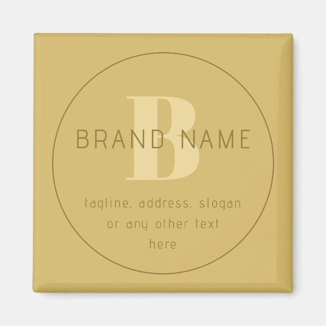 Stiliserad modern minimal guld returadress  magnet (Framsidan)