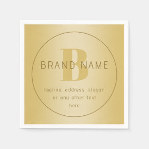 Stiliserad modern minimal guld returadress pappersservett