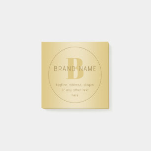 Stiliserad Modern Minimal Guld-Returadress Post-it Block