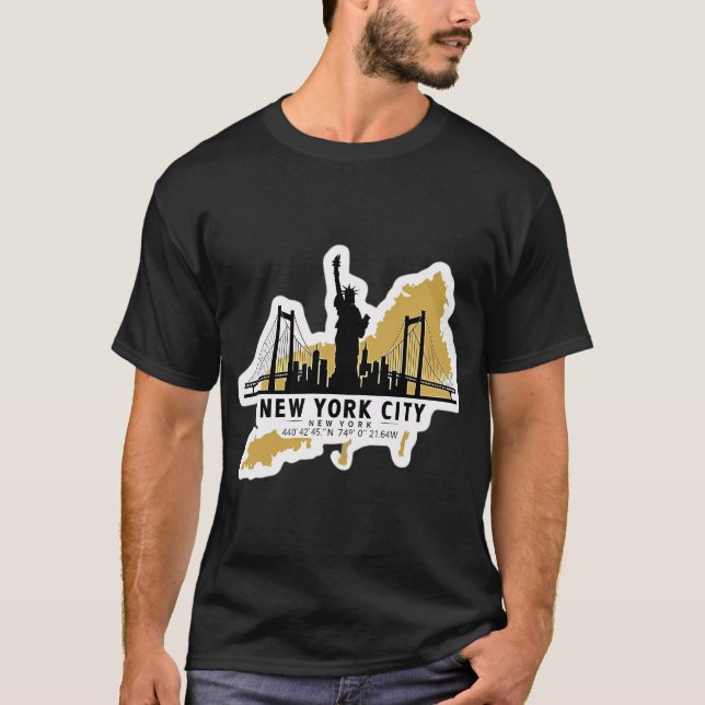 Stiliserad New York City T Shirt (Framsida)