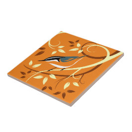 Stiliserad nuthatch Art Kakelplatta