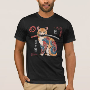 Stiliserad Orange Tabby katt T-Shirt med intrikat