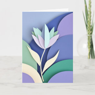 Stiliserad pappersblomma kort