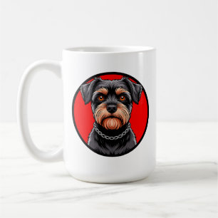 Stiliserad Porträtt av en Svart Terrier Kaffemugg