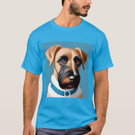 Stiliserad Porträtt av en Terrier Hund T Shirt
