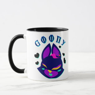 stiliserad räv-katt-hybrid mugg