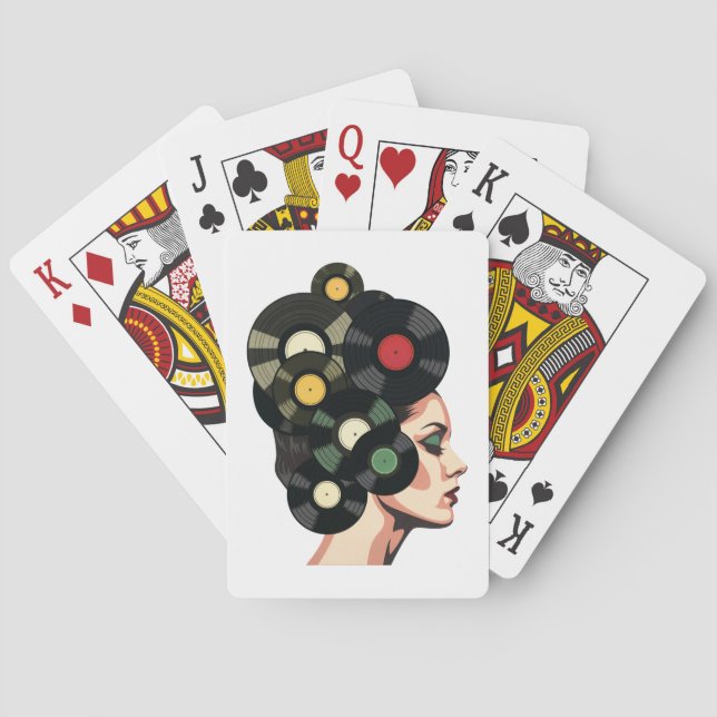 Stiliserad Retro Vinylskiva Affischkonst Casinokort (Baksidan)