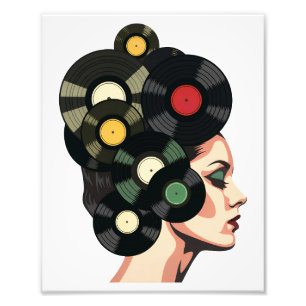 Stiliserad Retro Vinylskiva Affischkonst Fototryck