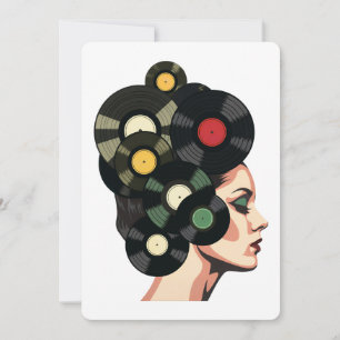 Stiliserad Retro Vinylskiva Affischkonst Inbjudningar