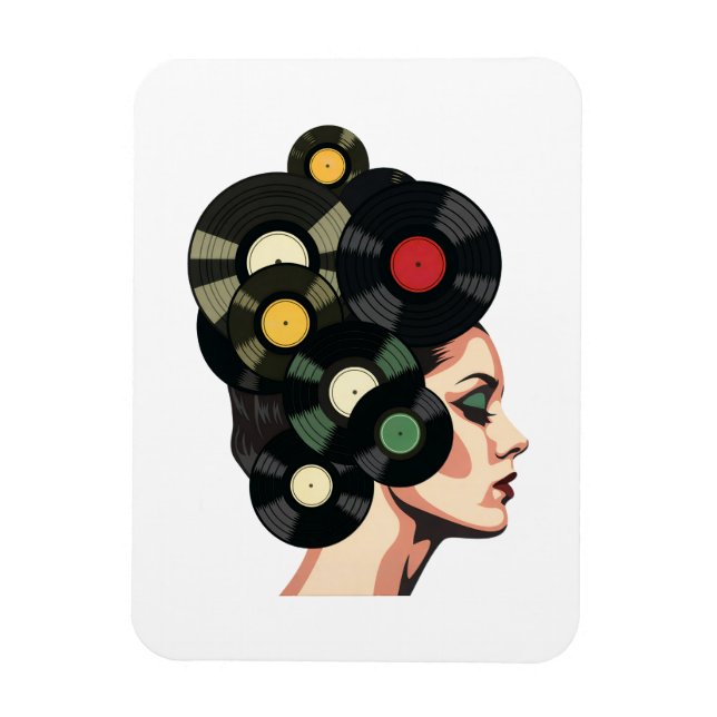 Stiliserad Retro Vinylskiva Affischkonst Magnet (Vertikal)