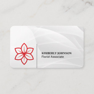Stiliserad röd blomma, Logotyp Visitkort