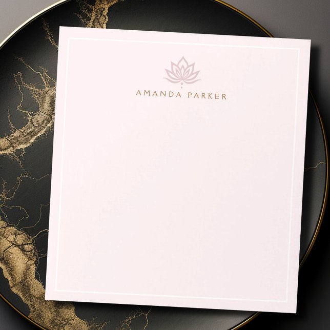 Stiliserad rosa yoga-läkning av lotus-blommor anteckningsblock (Stylized lotus flower pink yoga healing notepad)