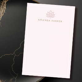 Stiliserad rosa yoga-läkning av lotus-blommor post-it block