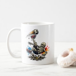 Stiliserad Skelett Cykelspark Fotbollsmugg | Rolig Kaffemugg