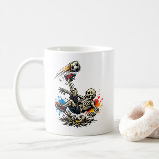 Stiliserad Skelett Cykelspark Fotbollsmugg | Rolig Kaffemugg