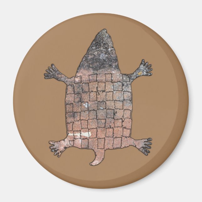Stiliserad sköldpadda - Mimbres Pottery Design Magnet (Framsidan)