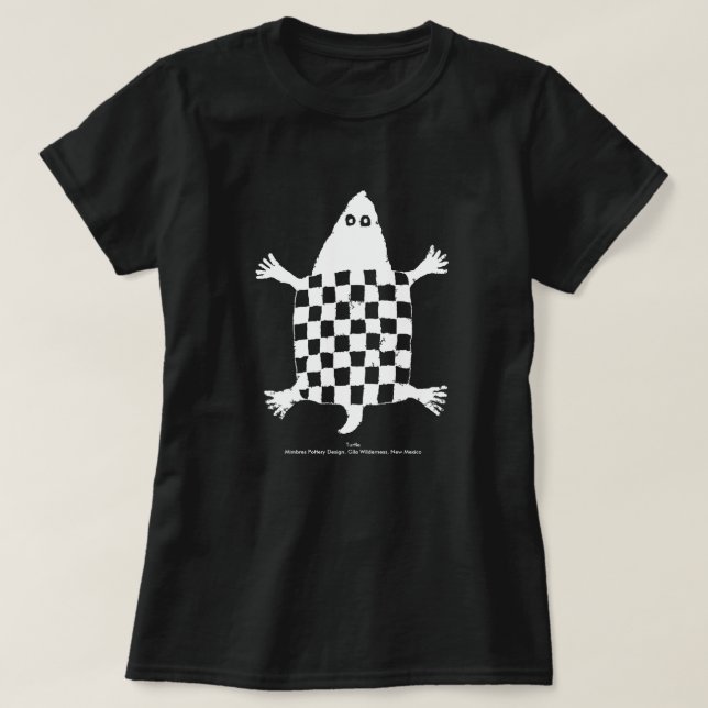 Stiliserad sköldpadda - Mimbres Pottery Design T Shirt (Design framsida)