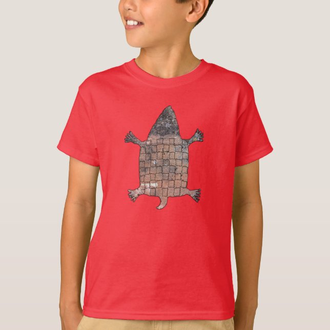 Stiliserad sköldpadda - Mimbres Pottery Design T Shirt (Framsida)