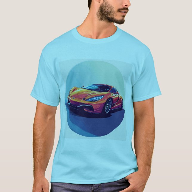 Stiliserad sportbilillustration t shirt (Framsida)