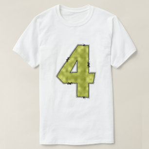 Stiliserad sticksömsnummer 4 grafisk t-shirt