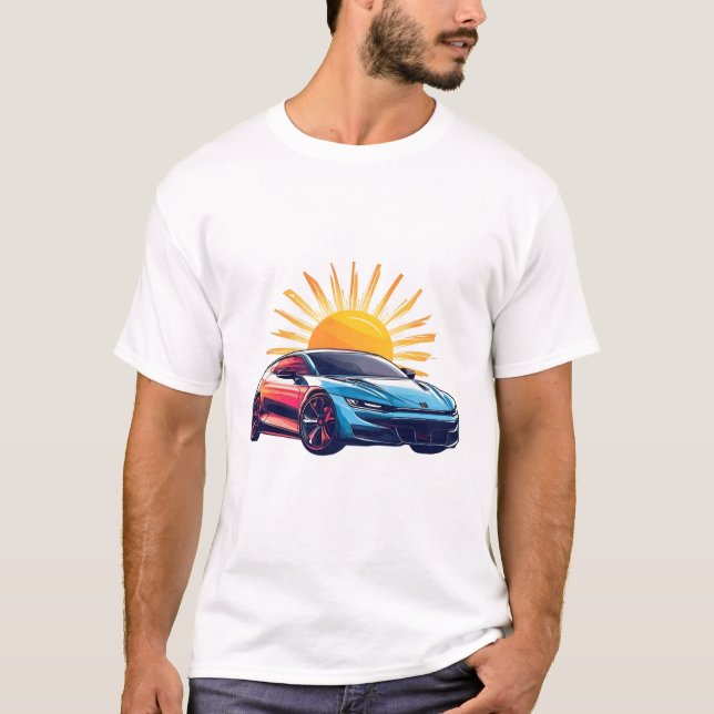 Stiliserad tävlingsbil t shirt (Framsida)