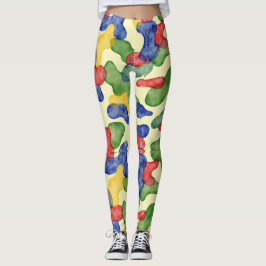 Stiliserad Tecknad Camouflage Mönster Leggings