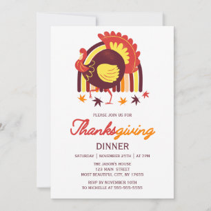 Stiliserad Thanksgiving för Groovy Rainbow i Turki Inbjudningar