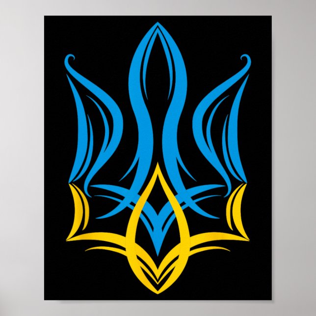 Stiliserad ukrainsk statsvapen  poster (Framsidan)