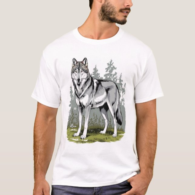 Stiliserad varg T-shirt (Framsida)