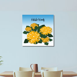 Stiliserad vild blomster gul maskros ätliga ogräs poster
