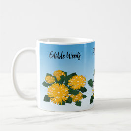 Stiliserad vildblomma Maskros & Fjäril Gul Kaffemugg