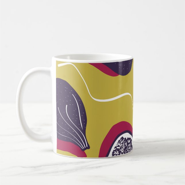 Stiliserad Vintage av bilder Vegetable Print Kaffemugg (Vänster)